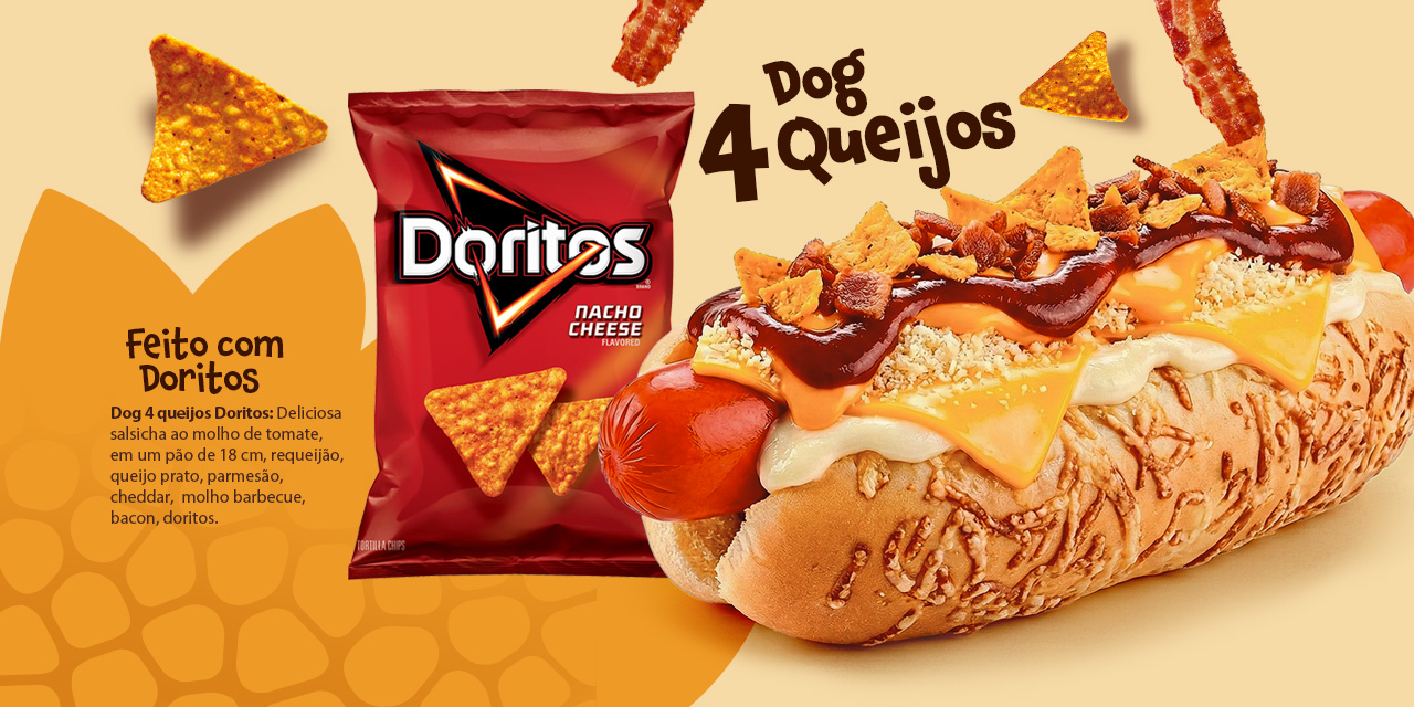 Dog 4 Queijos com Doritos